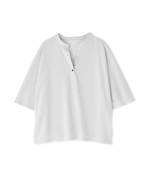 human woman(ヒューマンウーマン)の「ラミープレーティング天竺カットソートップス(Tシャツ/カットソー・レディース・グレー/グリーン/レッド・MEDIUM)」の12枚目の写真