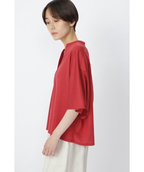human woman(ヒューマンウーマン)の「ラミープレーティング天竺カットソートップス(Tシャツ/カットソー・レディース・グレー/グリーン/レッド・MEDIUM)」の18枚目の写真