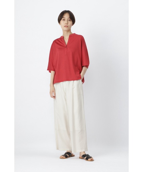 human woman(ヒューマンウーマン)の「ラミープレーティング天竺カットソートップス(Tシャツ/カットソー・レディース・グレー/グリーン/レッド・MEDIUM)」の19枚目の写真