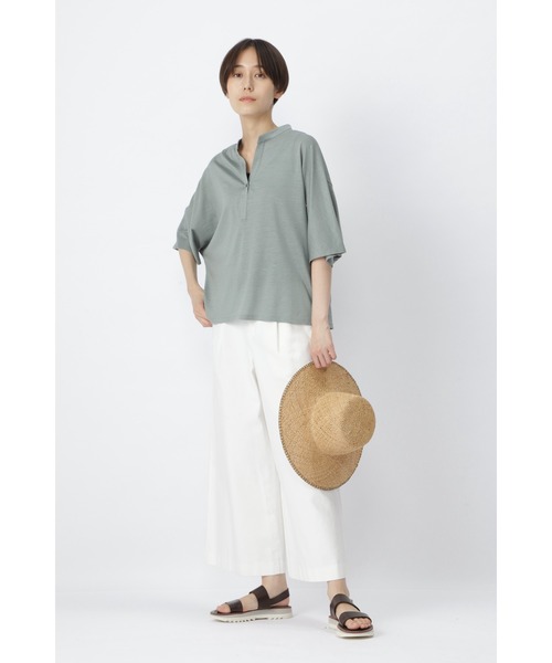 human woman(ヒューマンウーマン)の「ラミープレーティング天竺カットソートップス(Tシャツ/カットソー・レディース・グレー/グリーン/レッド・MEDIUM)」の20枚目の写真