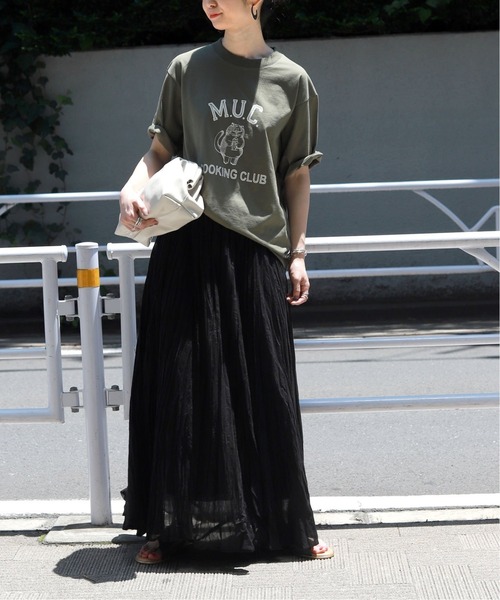 SLOBE IENA（スローブイエナ）の「【mucci/ムッチ】SLOBE別注プリントTシャツ【洗濯機洗い可】◆（Tシャツ/カットソー・レディース・カーキ/ベージュ/ブラック・FREE）」の13枚目の写真