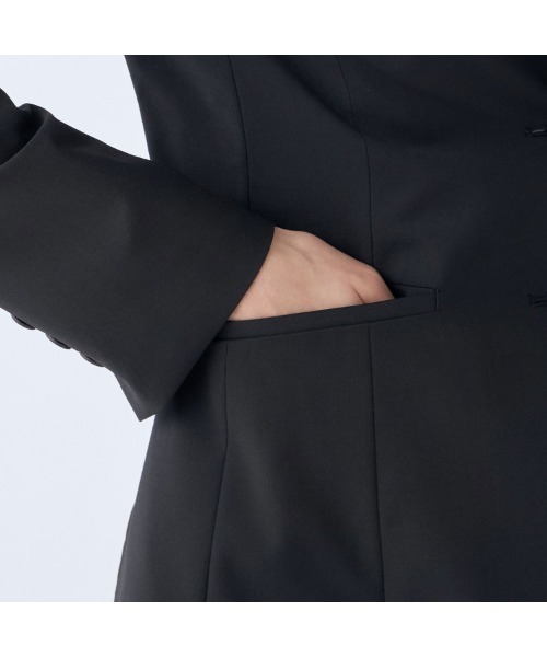 SUIT SELECT（スーツセレクト）の「【セットアップ対応】【SUIT SELECT × Samantha Thavasa】【おうちで洗えるストレッチ】2釦ジャケット/究極のブラック（スーツジャケット・レディース・ブラック・9号/11号/7号/5号/13号/15号）」の2枚目の写真