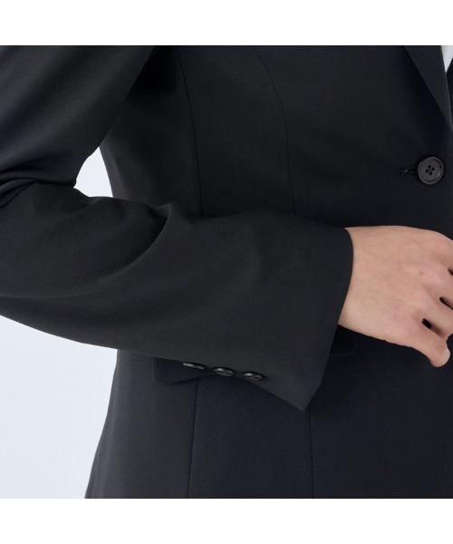 SUIT SELECT（スーツセレクト）の「【セットアップ対応】【SUIT SELECT × Samantha Thavasa】【おうちで洗えるストレッチ】2釦ジャケット/究極のブラック（スーツジャケット・レディース・ブラック・9号/11号/7号/5号/13号/15号）」の3枚目の写真