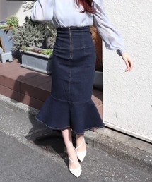 【ZOZO限定】レースアップマーメイドデニムスカート