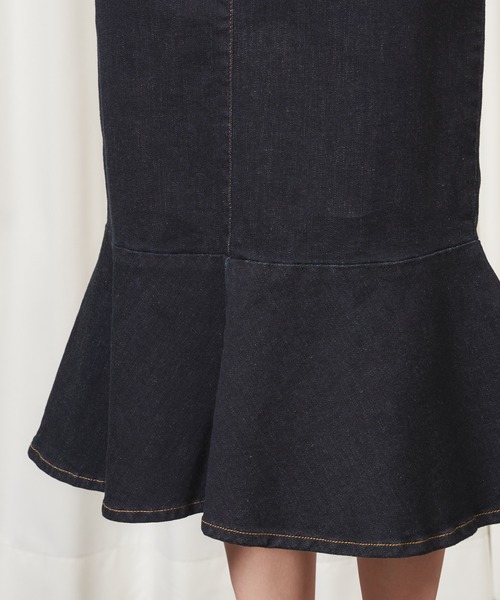 MIIA（ミーア）の「【ZOZO限定】レースアップマーメイドデニムスカート（デニムスカート・レディース・ブラック/インディゴブルー/ライトインディゴブルー・FREE）」の7枚目の写真