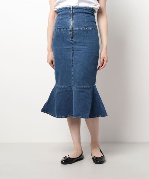 MIIA（ミーア）の「【ZOZO限定】レースアップマーメイドデニムスカート（デニムスカート・レディース・ブラック/インディゴブルー/ライトインディゴブルー・FREE）」の13枚目の写真