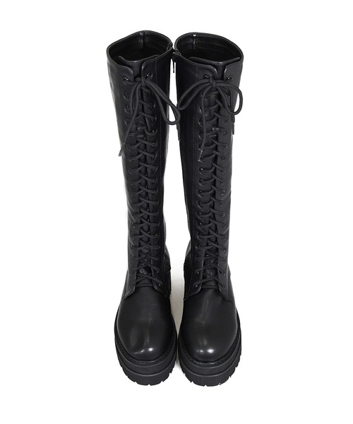 NOFALL（ノーフォール）の「トラックソールレースアップロングビガーブーツ（ブーツ・レディース・ホワイト/ブラック・LL/3L/S/M/L）」の6枚目の写真