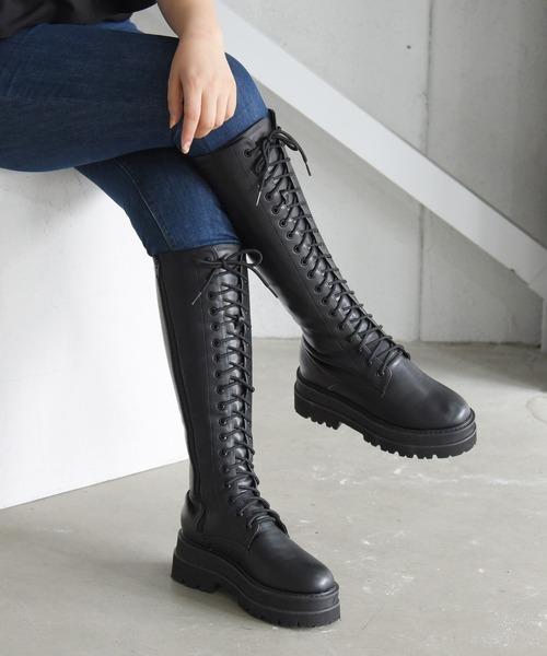 NOFALL（ノーフォール）の「トラックソールレースアップロングビガーブーツ（ブーツ・レディース・ホワイト/ブラック・LL/3L/S/M/L）」の19枚目の写真