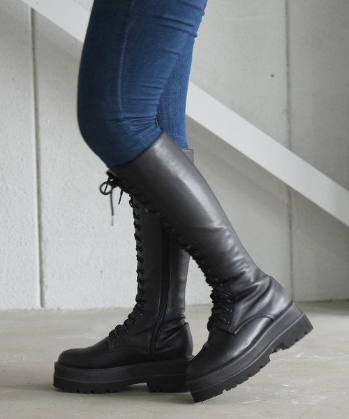 NOFALL（ノーフォール）の「トラックソールレースアップロングビガーブーツ（ブーツ・レディース・ホワイト/ブラック・LL/3L/S/M/L）」の18枚目の写真