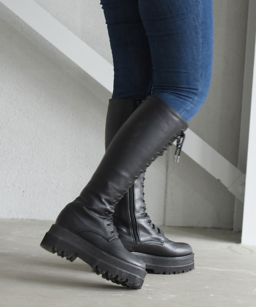 NOFALL（ノーフォール）の「トラックソールレースアップロングビガーブーツ（ブーツ・レディース・ホワイト/ブラック・LL/3L/S/M/L）」の17枚目の写真