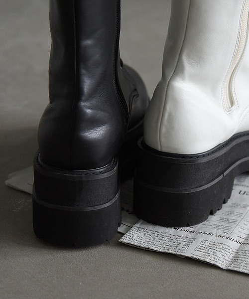 NOFALL（ノーフォール）の「トラックソールレースアップロングビガーブーツ（ブーツ・レディース・ホワイト/ブラック・LL/3L/S/M/L）」の15枚目の写真