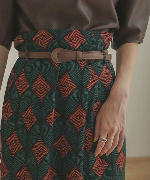 SENSE OF PLACE by URBAN RESEARCH（センスオブプレイスバイアーバンリサーチ）の「バックルレスナローベルト（ベルト・レディース・ブラウン/グリーン/ブラック・ONE）」の2枚目の写真