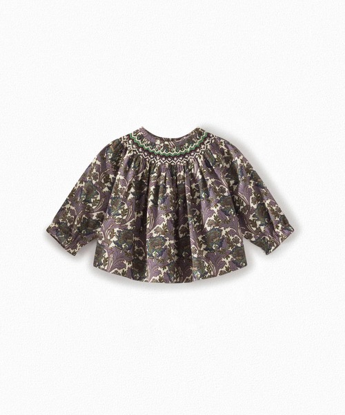 Bonpoint(ボンポワン)の「リバティ ペイズリー柄ブラウス(シャツ/ブラウス・キッズ・バイオレット/キナリ・90/80)」の1枚目の写真