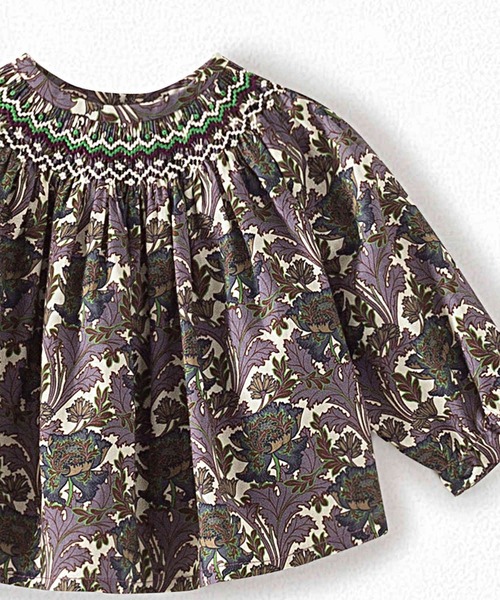 Bonpoint(ボンポワン)の「リバティ ペイズリー柄ブラウス(シャツ/ブラウス・キッズ・バイオレット/キナリ・90/80)」の6枚目の写真