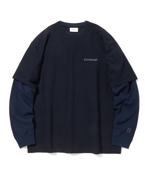 COVERNAT（カバーナット）の「【COVERNAT】LAYERED AUTHENTIC LOGO LONG SLEEVE / カバーナット レイヤード オーセンティック ロゴ ロングスリーブ Tシャツ（Tシャツ/カットソー・メンズ・ネイビー/ブラック/アイボリー・SMALL/X-LARGE/MEDIUM/LARGE）」の3枚目の写真