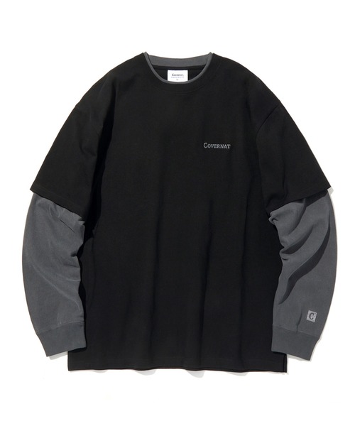 COVERNAT（カバーナット）の「【COVERNAT】LAYERED AUTHENTIC LOGO LONG SLEEVE / カバーナット レイヤード オーセンティック ロゴ ロングスリーブ Tシャツ（Tシャツ/カットソー・メンズ・ネイビー/ブラック/アイボリー・SMALL/X-LARGE/MEDIUM/LARGE）」の2枚目の写真
