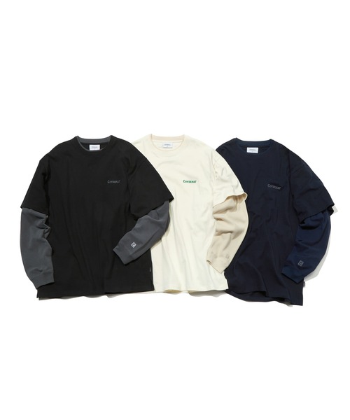 COVERNAT（カバーナット）の「【COVERNAT】LAYERED AUTHENTIC LOGO LONG SLEEVE / カバーナット レイヤード オーセンティック ロゴ ロングスリーブ Tシャツ（Tシャツ/カットソー・メンズ・ネイビー/ブラック/アイボリー・SMALL/X-LARGE/MEDIUM/LARGE）」の4枚目の写真