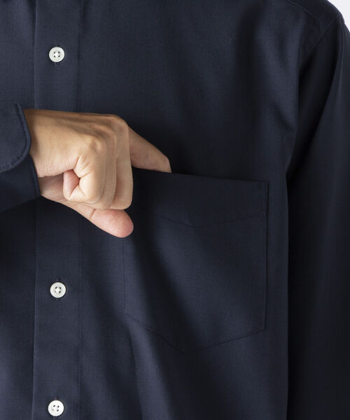 NOLLEY'S goodman（ノーリーズグッドマン）の「ウールブレンド ルーズシルエット シャツ（※程よい落ち感と艶感が上品さを演出する高級シャツ！）（シャツ/ブラウス・メンズ・ブラウン系1/ベージュ/ネイビー/オリーブ・L/S/M）」の9枚目の写真