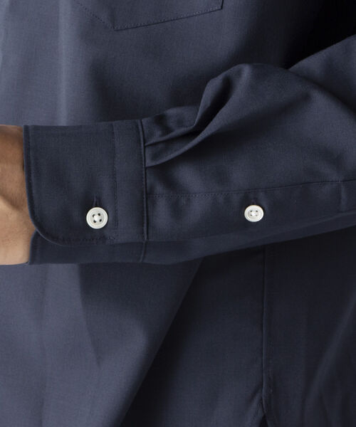 NOLLEY'S goodman（ノーリーズグッドマン）の「ウールブレンド ルーズシルエット シャツ（※程よい落ち感と艶感が上品さを演出する高級シャツ！）（シャツ/ブラウス・メンズ・ブラウン系1/ベージュ/ネイビー/オリーブ・L/S/M）」の10枚目の写真