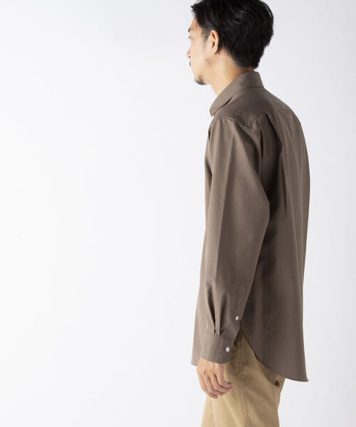 NOLLEY'S goodman（ノーリーズグッドマン）の「ウールブレンド ルーズシルエット シャツ（※程よい落ち感と艶感が上品さを演出する高級シャツ！）（シャツ/ブラウス・メンズ・ブラウン系1/ベージュ/ネイビー/オリーブ・L/S/M）」の16枚目の写真
