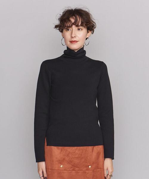 BEAUTY&YOUTH UNITED ARROWS（ビューティーアンドユースユナイテッドアローズ）の「BY コットンスムース タートルネックニット -ウォッシャブル-（ニット/セーター・レディース・ブラック/ダークブラウン/オフホワイト・FREE）」の5枚目の写真