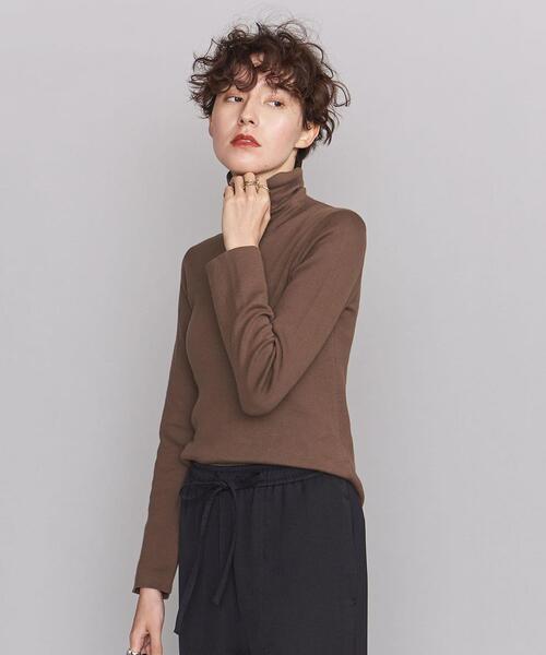 BEAUTY&YOUTH UNITED ARROWS（ビューティーアンドユースユナイテッドアローズ）の「BY コットンスムース タートルネックニット -ウォッシャブル-（ニット/セーター・レディース・ブラック/ダークブラウン/オフホワイト・FREE）」の4枚目の写真
