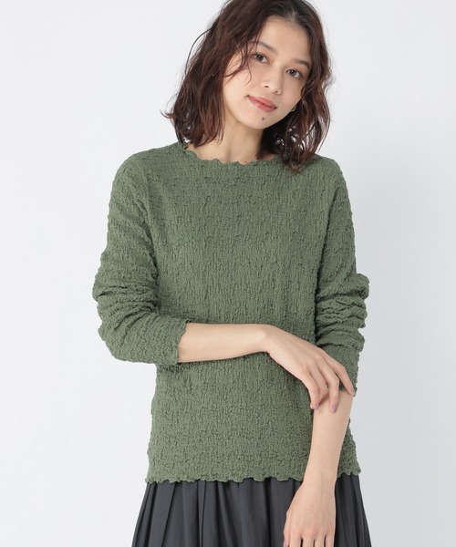 studio CLIP（スタディオクリップ）の「シャーリングプルオーバー（Tシャツ/カットソー・レディース・ブラウン系その他/オフホワイト/カーキ・MEDIUM/LARGE）」の3枚目の写真