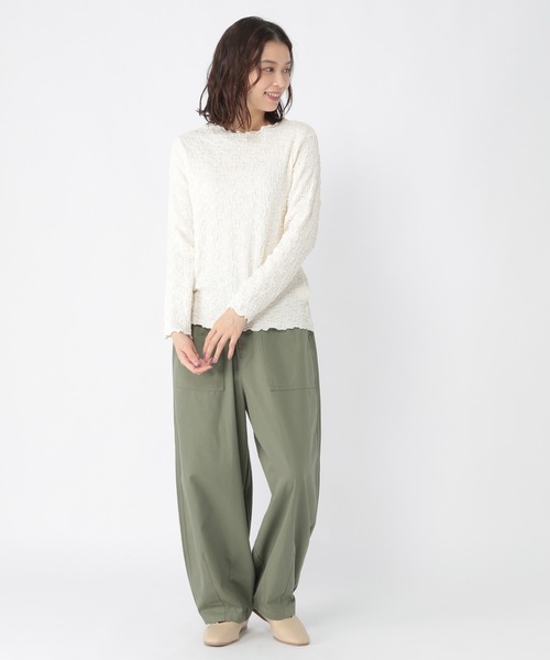studio CLIP（スタディオクリップ）の「シャーリングプルオーバー（Tシャツ/カットソー・レディース・ブラウン系その他/オフホワイト/カーキ・MEDIUM/LARGE）」の13枚目の写真