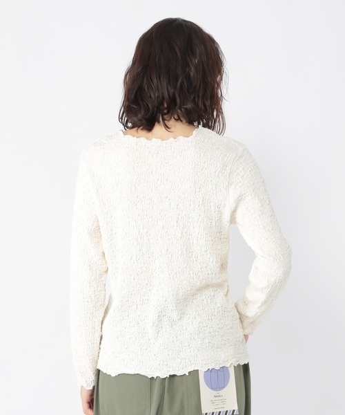 studio CLIP（スタディオクリップ）の「シャーリングプルオーバー（Tシャツ/カットソー・レディース・ブラウン系その他/オフホワイト/カーキ・MEDIUM/LARGE）」の14枚目の写真