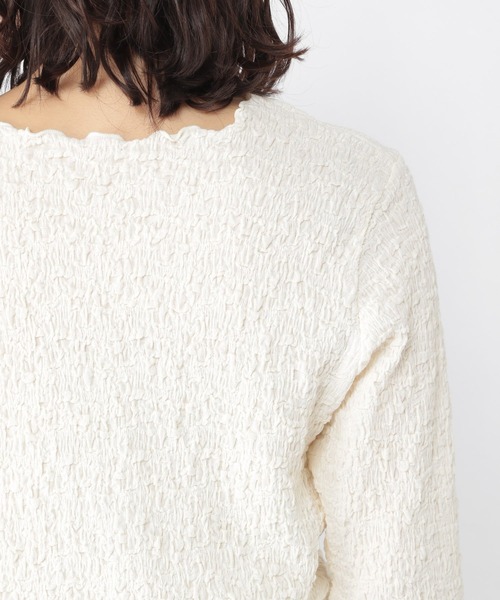 studio CLIP（スタディオクリップ）の「シャーリングプルオーバー（Tシャツ/カットソー・レディース・ブラウン系その他/オフホワイト/カーキ・MEDIUM/LARGE）」の4枚目の写真