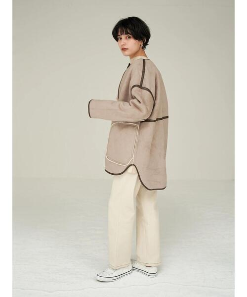 YECCA VECCA（イェッカヴェッカ）の「リバーシブルフェイクムートンコート＊（ムートンコート・レディース・グレイッシュベージュ/モカ・FREE）」の19枚目の写真