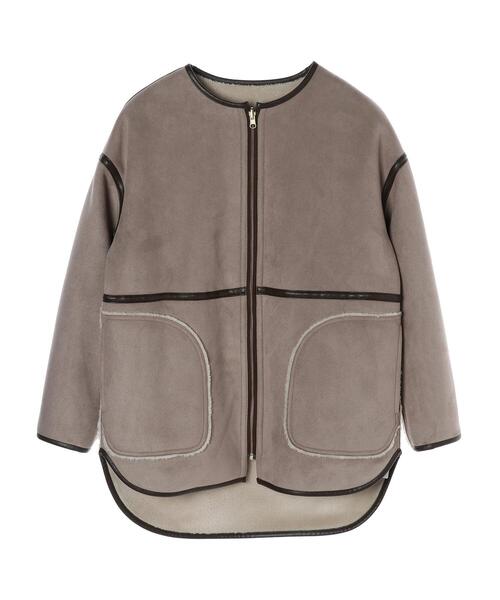 YECCA VECCA（イェッカヴェッカ）の「リバーシブルフェイクムートンコート＊（ムートンコート・レディース・グレイッシュベージュ/モカ・FREE）」の17枚目の写真