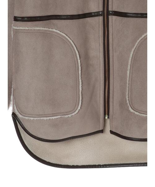 YECCA VECCA（イェッカヴェッカ）の「リバーシブルフェイクムートンコート＊（ムートンコート・レディース・グレイッシュベージュ/モカ・FREE）」の13枚目の写真