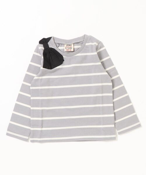 JUNK STORE（ジャンクストアー）の「■WEB限定 ガールズリボン長袖カットソー（Tシャツ/カットソー・キッズ・エンジ/その他2・100）」の2枚目の写真