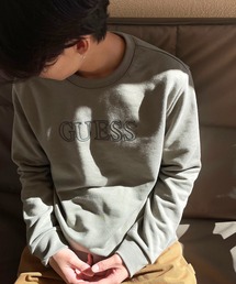 GUESS/ゲス MENS S L/SLV SWEATSHIRT クルーネックスウェット フロントロゴ
