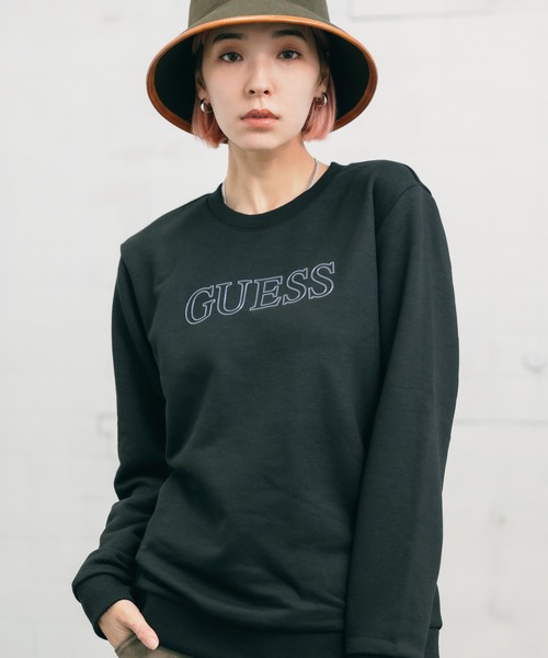 Guess(ゲス)の「GUESS/ゲス MENS S L/SLV SWEATSHIRT クルーネックスウェット フロントロゴ(スウェット・メンズ・アイボリー/ブラック/カーキ・XL/M/L)」の4枚目の写真