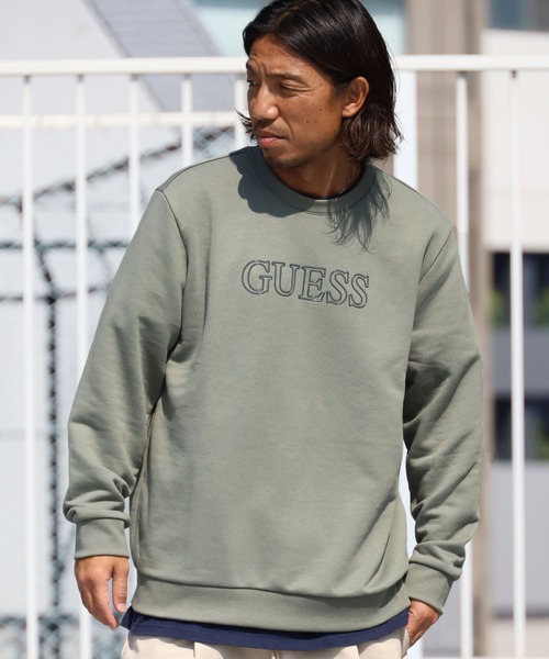 Guess(ゲス)の「GUESS/ゲス MENS S L/SLV SWEATSHIRT クルーネックスウェット フロントロゴ(スウェット・メンズ・アイボリー/ブラック/カーキ・XL/M/L)」の21枚目の写真