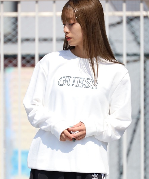 Guess(ゲス)の「GUESS/ゲス MENS S L/SLV SWEATSHIRT クルーネックスウェット フロントロゴ(スウェット・メンズ・アイボリー/ブラック/カーキ・XL/M/L)」の19枚目の写真
