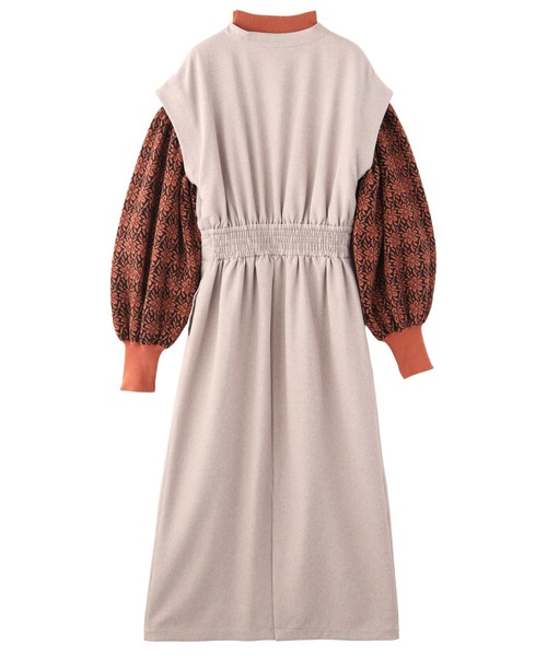 KOH.style（コースタイル）の「花柄ジャカードニットセットワンピース（ワンピース・レディース・ブラック/ベージュ・FREE）」の8枚目の写真