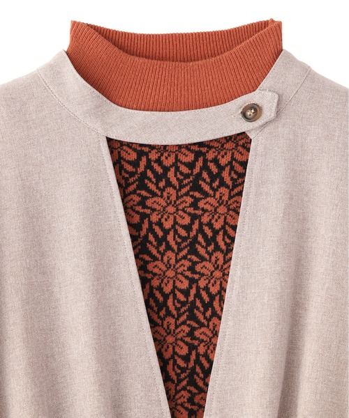 KOH.style（コースタイル）の「花柄ジャカードニットセットワンピース（ワンピース・レディース・ブラック/ベージュ・FREE）」の3枚目の写真