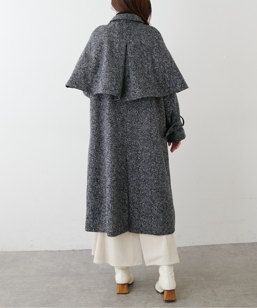 natural couture(ナチュラルクチュール)の「羽織るだけでトレンド顔!ケープ付きステンカラーコート(ステンカラーコート・レディース・その他1/ミント/アイボリー/グレー/ブラック・FREE)」の19枚目の写真