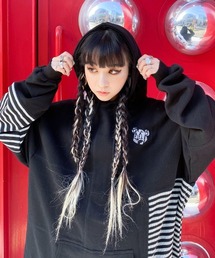 Candy Stripper | CANDY PATCHED BORDER HOODIE(パーカー)