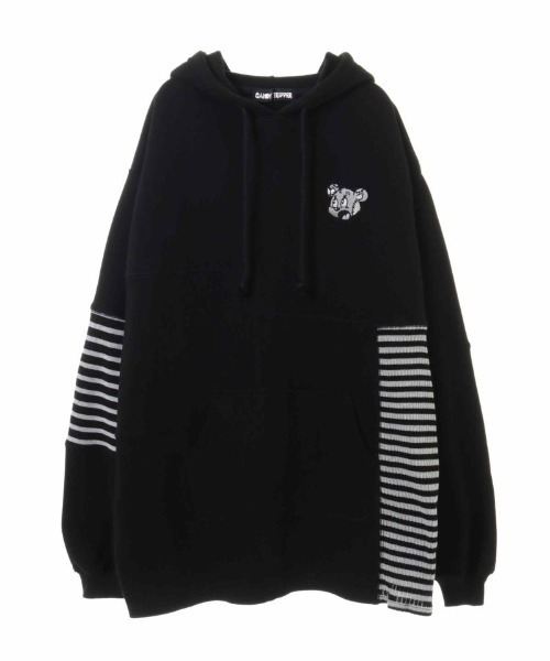 Candy Stripper（キャンディストリッパー）の「CANDY PATCHED BORDER HOODIE（パーカー・レディース・ブラック/ブラウン/グリーン・2）」の10枚目の写真