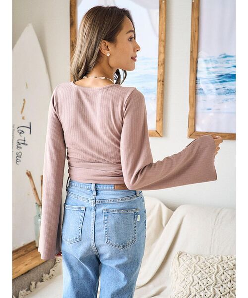 To the sea(トゥーザシー)の「カシュクールロングTシャツ(Tシャツ/カットソー・レディース・ミント/モカ/ダークオレンジ・FREE)」の10枚目の写真