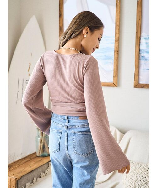 To the sea(トゥーザシー)の「カシュクールロングTシャツ(Tシャツ/カットソー・レディース・ミント/モカ/ダークオレンジ・FREE)」の19枚目の写真