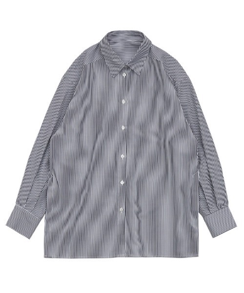 select MOCA（セレクトモカ）の「サイドスリットストライプオーバーシャツ（シャツ/ブラウス・レディース・ブラック/ピンク/ブルー/グリーン・FREE）」の21枚目の写真