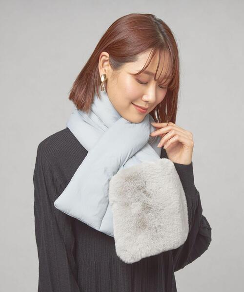 closet story（クローゼットストーリー）の「＜closet story（クローゼットストーリー）＞ナカワタ フェイクファー マフラー（マフラー・レディース・ライトブルー/ブラック/ライトピンク・FREE）」の3枚目の写真