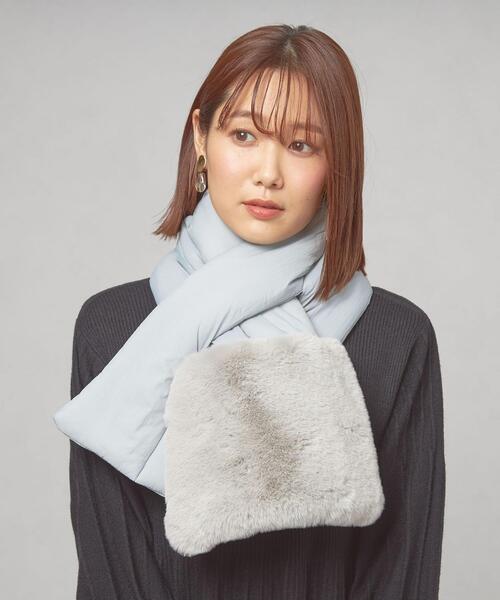 closet story（クローゼットストーリー）の「＜closet story（クローゼットストーリー）＞ナカワタ フェイクファー マフラー（マフラー・レディース・ライトブルー/ブラック/ライトピンク・FREE）」の8枚目の写真