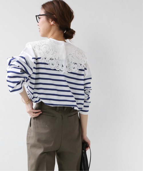 JOURNAL STANDARD relume(ジャーナルスタンダード レリューム)の「パネルボーダーボートネックTEE◆(Tシャツ/カットソー・レディース・オレンジ/ブルー・FREE)」の3枚目の写真