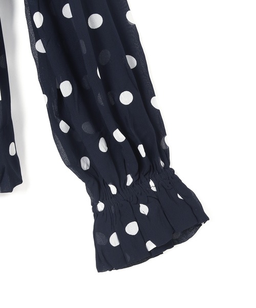 GANNI（ガニー）の「【GANNI】Printed Georgette Blouse（シャツ/ブラウス・レディース・ネイビー・36）」の11枚目の写真